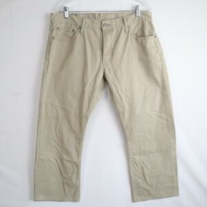 Levi's 514 Jeans Mens 36x27 Straight Fit Lightweight 5-Pocket Trousers Beige